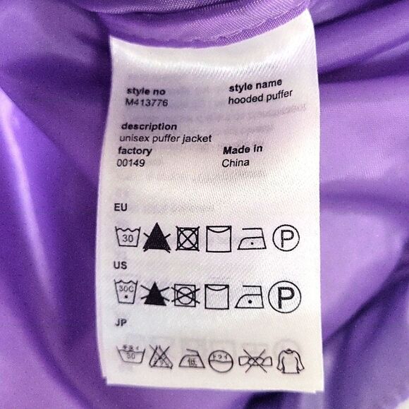NWT WESC Vegan Purple Puffer Jacket. Size M - Picture 9 of 16